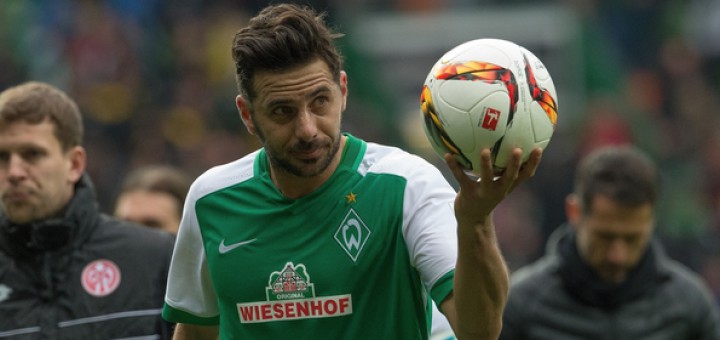 Claudio Pizarro erzielte gegen Mainz sein 101. Tor im Dress von Werder. Foto: Nordphoto