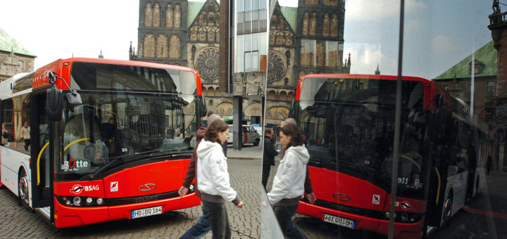 Solaris Bus BSAG Marktplatz, Foto: WR