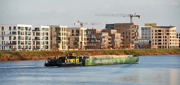 Im Baugebiet an der Marcuskaje entstehen Wohnungen, Foto: WR