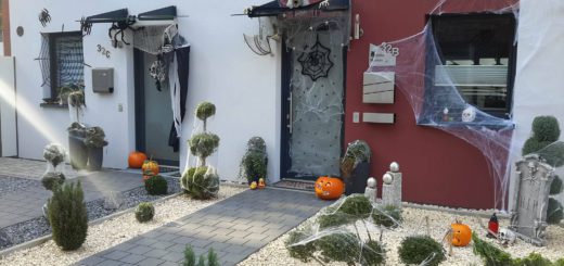 Familie Ramm hat ihr Haus in Huckelriede für Halloween geschmückt - und die Nachbarn haben sich prompt angeschlossen. Foto: pv