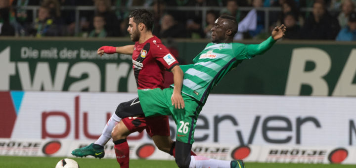 Lamine Sané (r.) machte gegen Leverkusen ein starkes Spiel, war Turm in der Schlacht. Foto: Nordphoto