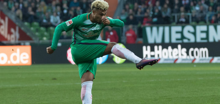 Torgefährlichster Bremer: Serge Gnabry erzielte bei Werders 1:3 auf Schalke seinen vierten Saisontreffer. Foto: Nordphoto