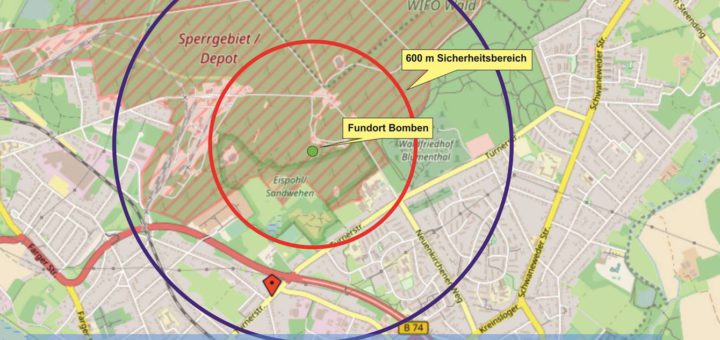 In Blumenthal hat die Evakuierung bereits begonnen. Karte: Polizei Bremen