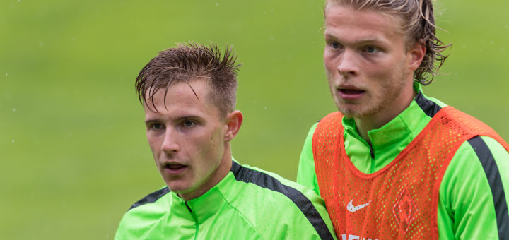 Johannes Eggestein (l.) und Jesper Verlaat sind zwei der jungen Hoffnungsträger bei Werder. Foto: nph