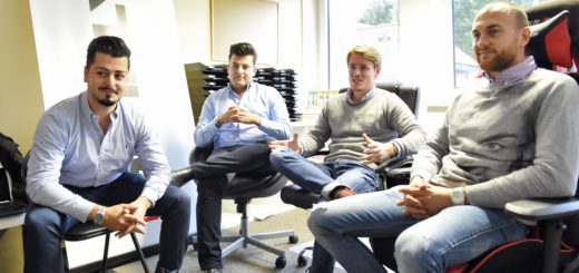 Ein Fernsehauftritt mit Folgen: Firmengründer Benjamin Gabriel, Simon Gabriel, Jan-Lucca Sielski und Geschäftsführer Christoph Eisold (von links). Foto: Schlie
