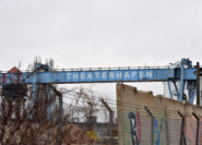 Weit sichtbar prangt auf der Katze der Schriftzug „Theaterhafen“. Foto: Konczak