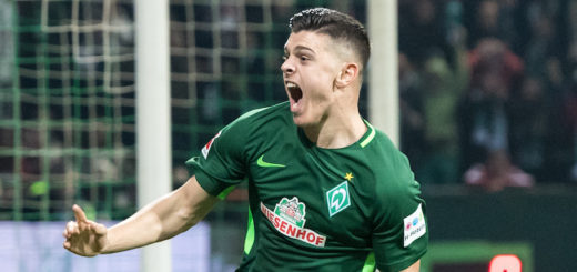 Milot Rashica gelingt bei seinem Debüt im Weser-Stadion gleich ein wichtiger Treffer für die Grün-Weißen im Kampf um den Klassenerhalt. Foto: Nordphoto