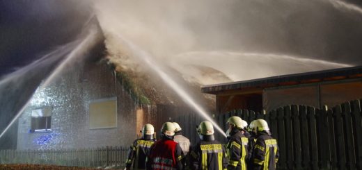 Am Freitagabend hat ein Reetdachhaus in Altenesch gebrannt. Foto: Richter
