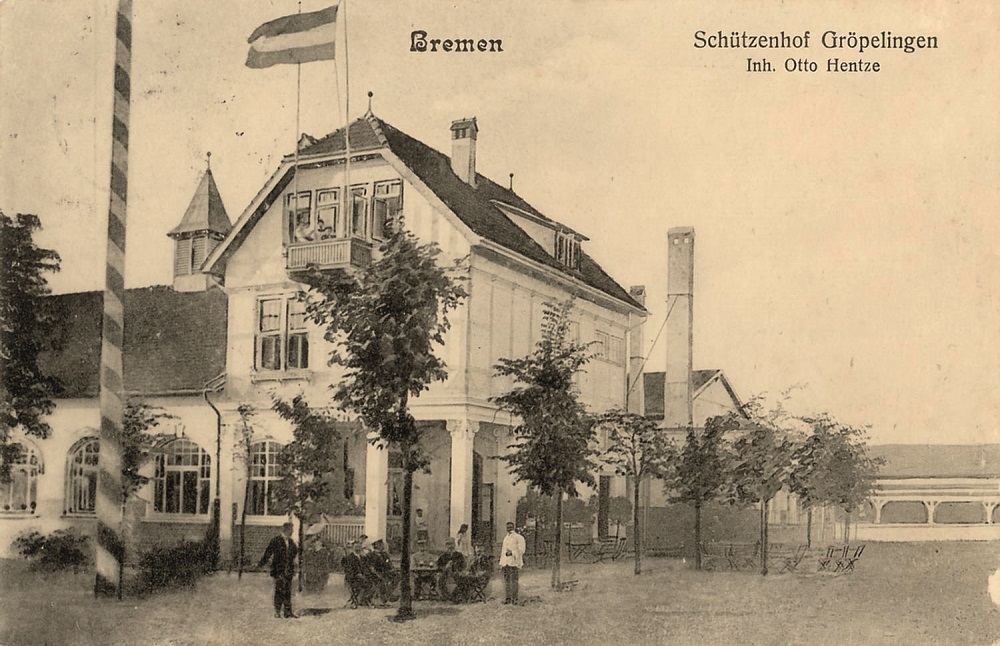 Die Ansichtskarte zeigt den Schützenhof im Jahre 1912.Foto: Archiv Focke Museum