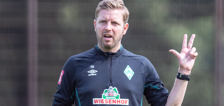 Nach drei Punkten in Wolfsburg, sollen nun drei weitere gegen den SC Paderborn her für Werder und Trainer Florian Kohfeldt. Foto: Nordphoto