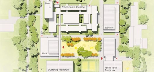 Ein Vorschlag des bekannten Hamburger Architekturbüros GMP zeigt, wie der Kaisen-Campus nach Fertigstellung der Gebäude aussehen könnte. Plan: Immobilien Bremen/gmp