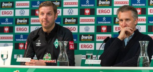 Stecken mit Werder in einer dramatischen sportlichen Situation: Trainer Florian Kohfeldt (links) und Sportchef Frank Baumann. Foto: Nordphoto