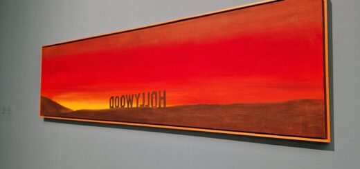 "The Back of Hollywood" heißt das Bild von Edward Ruscha, das im Rahmen der Sunset-Ausstellung in der Kunsthalle zu sehen ist. Foto: bm