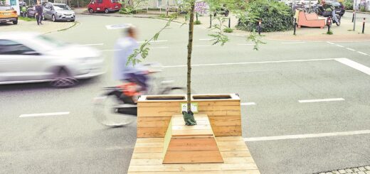 Die Wanderbäume zeigen nicht nur neue Wege für Stadtbegrünung auf, sondern sollen auch soziale Treffpunkte in der Nachbarschaft werden. Foto: Schlie