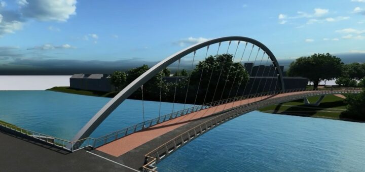 Die Visualisierung stellt den aktuellen Planungsstand der Kleinen Weserbrücke dar. Im weiteren Verlauf sind Anpassungen möglich.Grafik: Externes Planungsbüro im Auftrag des ASV