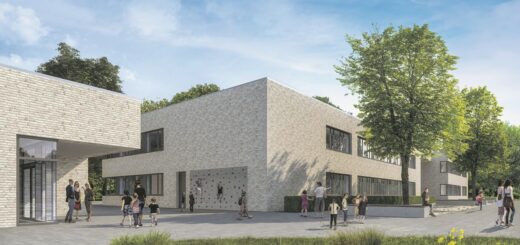 Der Neubau der Helene-Kaisen-Grundschule soll 270 Schülerinnen und Schülern auf dem Kaisen-Campus Platz zum lernen und erleben bieten. Visualisierung: Immobilien Bremen
