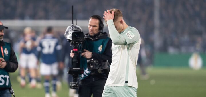 Ex-Bielefelder Amos Pieper vergab kurz vor Schluss im DfB Pokal Viertelfinale eine Großchance. Trainer Ole Werner will jetzt den Fokus auf die Partie gegen den VfL Wolfsburg legen. Foto: nordphoto GmbH / Christian Schulze