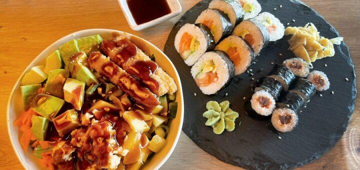 Mango-Bowl und Sushi-Mittagaangebot im Sushifreunde Bremen-Stuhr. Foto: Schlie