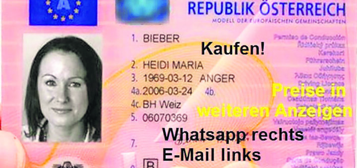 In den Anzeigen werden Führerscheine aus Österreich gegen einen Geldbetrag angeboten. Screenshot: pv