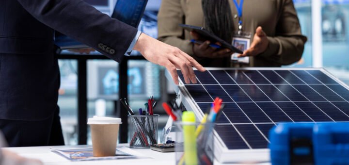 Die Mehrheit der Photovoltaik-Betriebe verschwendet Budget, weil sie entweder zu breit streuen oder die falschen Kennzahlen verfolgen. Bild: https://de.freepik.com/fotos-kostenlos/investoren-treffen-sich-mit-photovoltaik-fabrik-experten-um-solarzellen-designs-zu-ueberpruefen_417798281.htm#fromView=search&page=1&position=38&uuid=8d289448-5cc8-4330-8e31-3ea41e72edd5&query=photovaltaik-betriebe