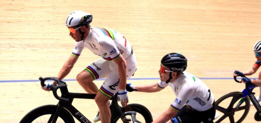 Roger Kluge (l.) will 2026 bei den Sixdays wieder im 166 Meter langen Oval in der ÖVB Arena um den Gesamtsieg mitfahren. Foto: Juergen Engler / nordphoto GmbH